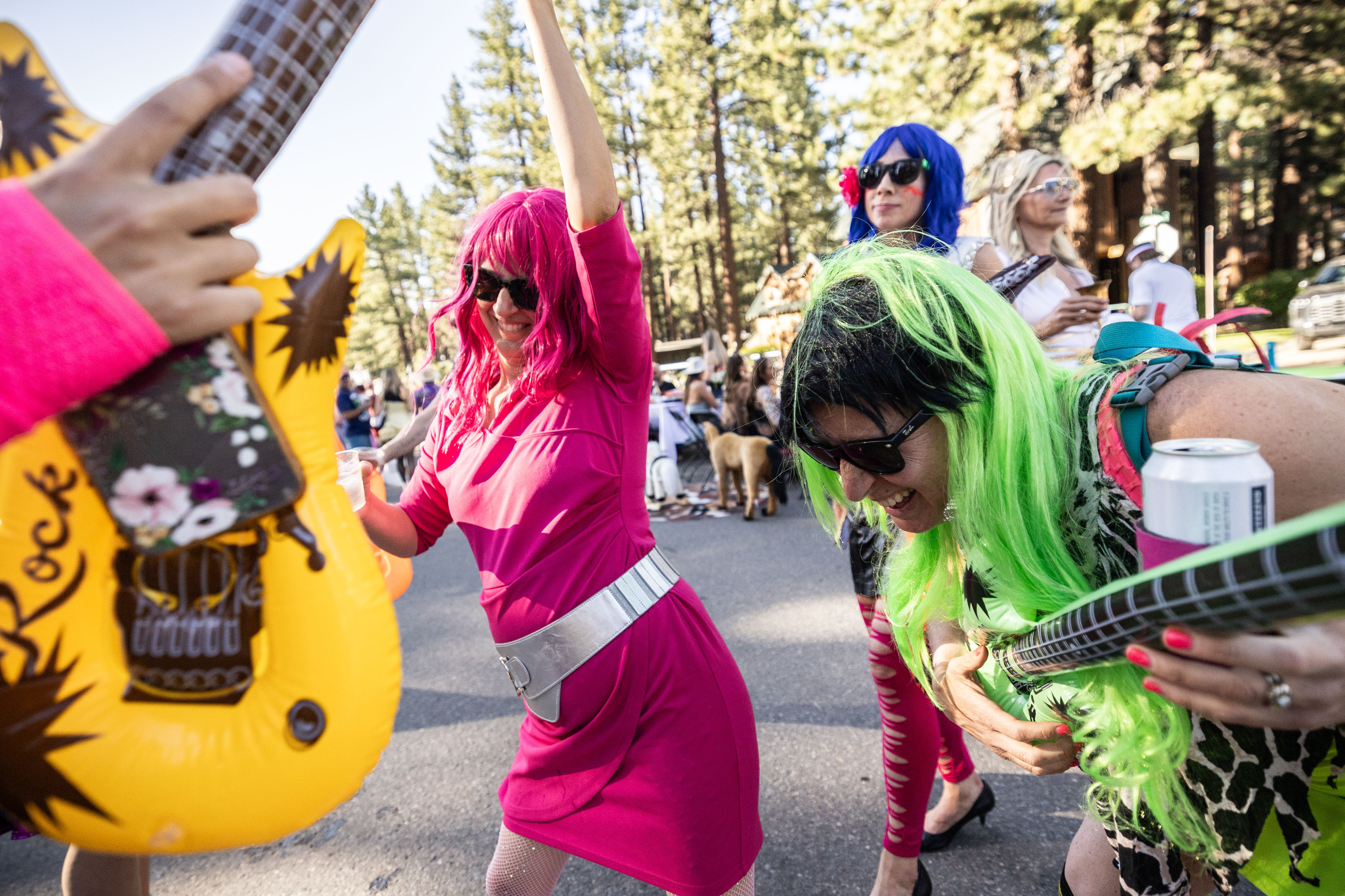 Colorful dancers performing at the dinner event